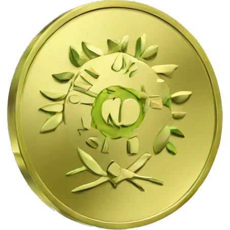 gold coin with UN and green color  emoji