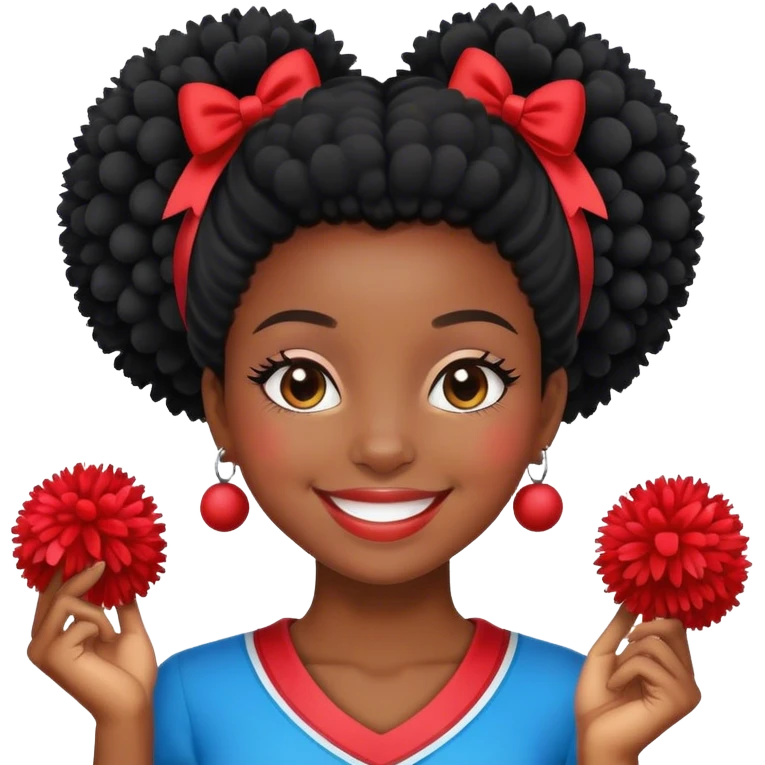 black girl with pom poms  emoji