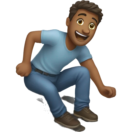 A man sliding down emoji