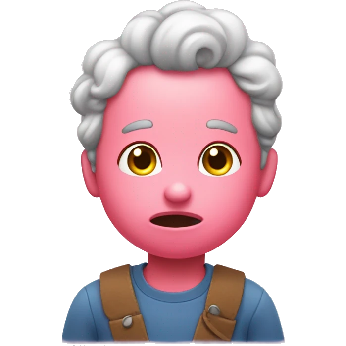 Blushing with bubbke gum emoji