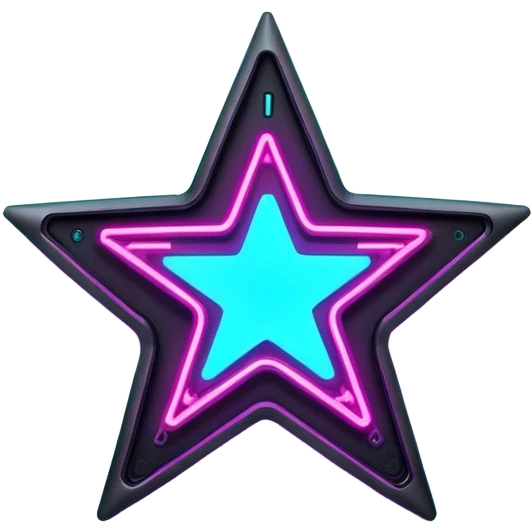 neon cyberpunk style star emoji