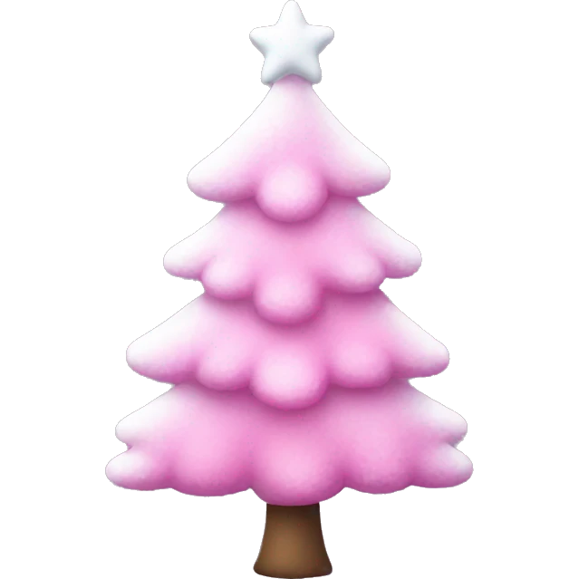 pink snowy christmas tree emoji