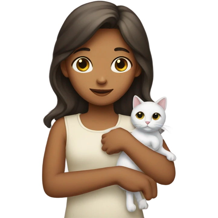 girl holding a cat emoji
