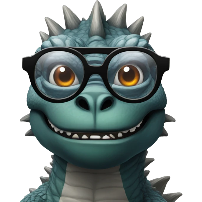 godzilla with glasses emoji