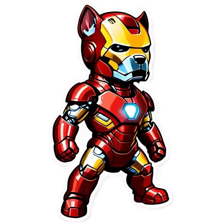 a dog in an ironman suit emoji