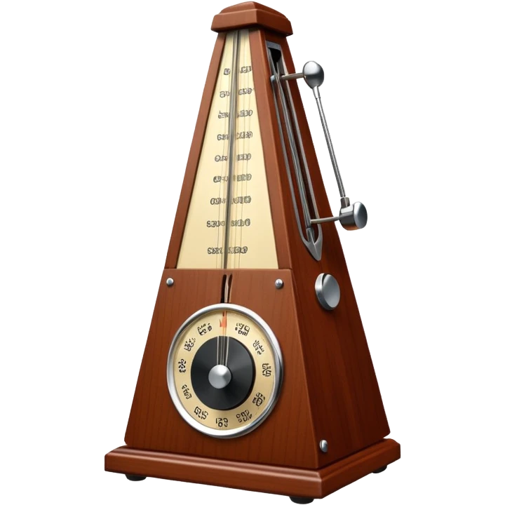 classic wooden metronome with swinging arm emoji