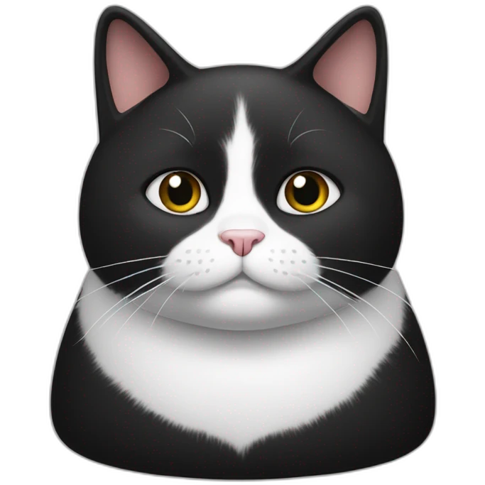 Black ans white fat cat emoji