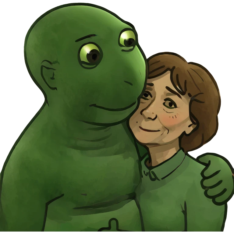 White guy with brown hair hugging older woman with light brown hair emoji