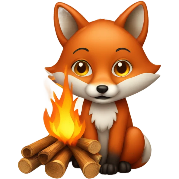 Fox with bonfire emoji