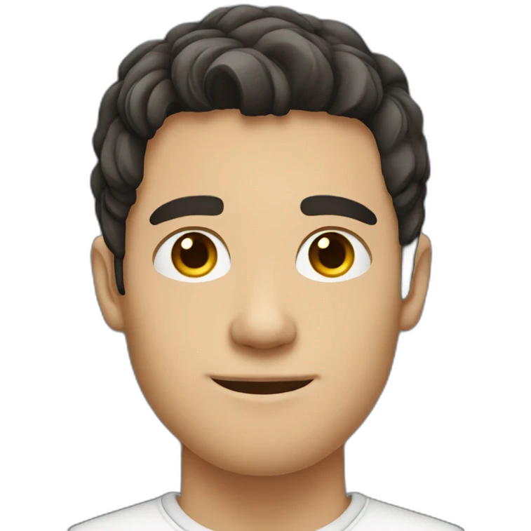 young white man dark hair emoji
