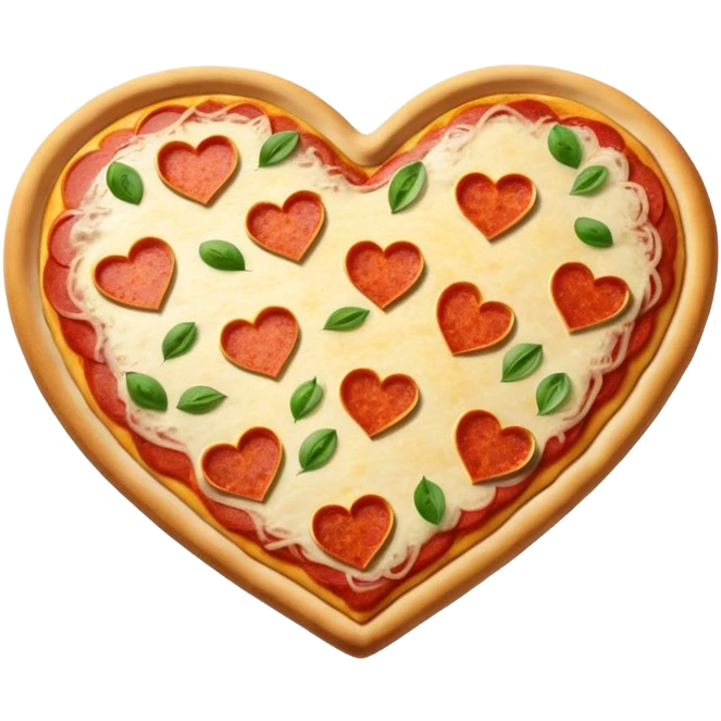 heart shaped pizza, realistic  emoji