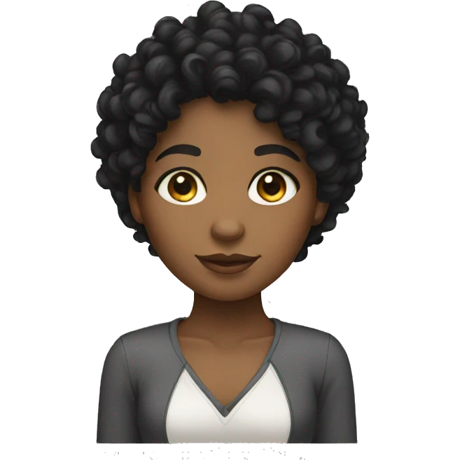 black curly hair girl emoji