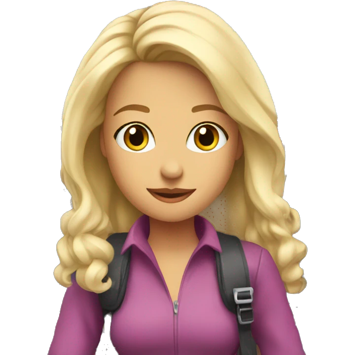 blonde boarding on a plane emoji