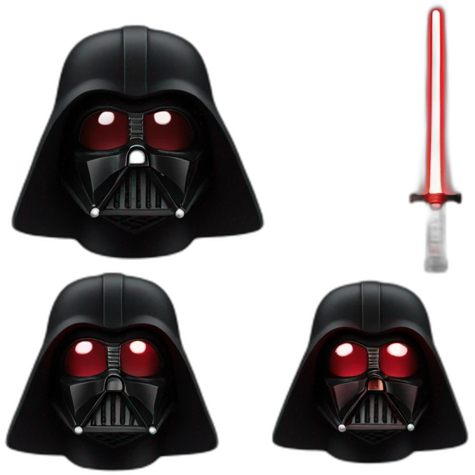 Dark vador with red light saber  emoji