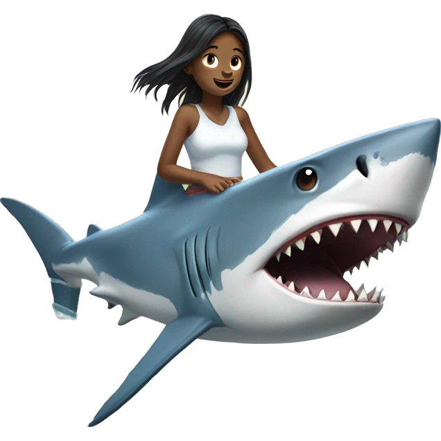 shark with girl earth emoji