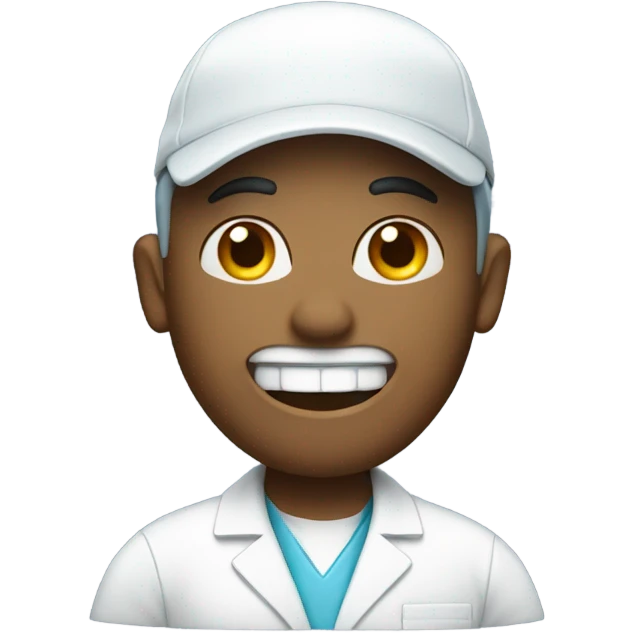 Tall dentist wearing golf cap emoji