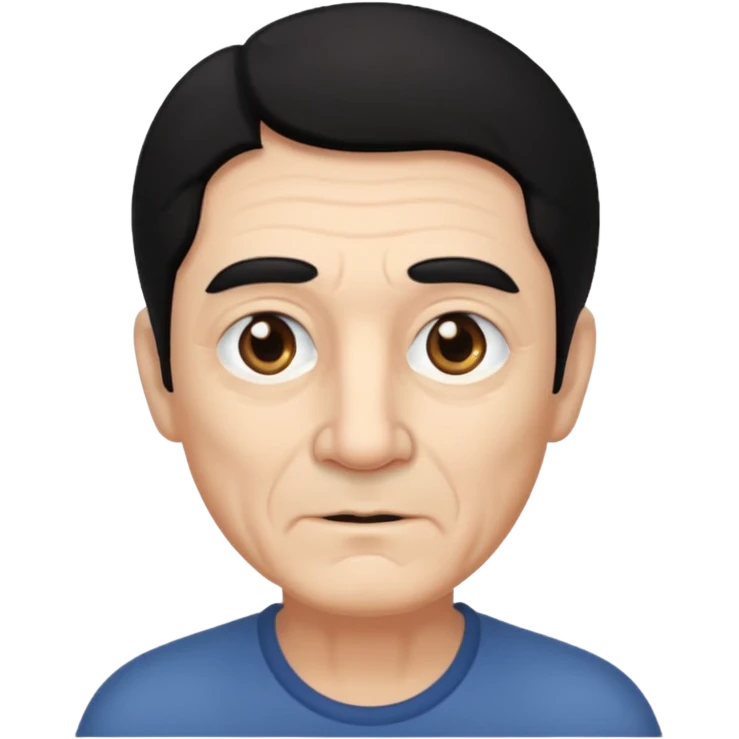 Old man with black hair and eyes but handsome emoji