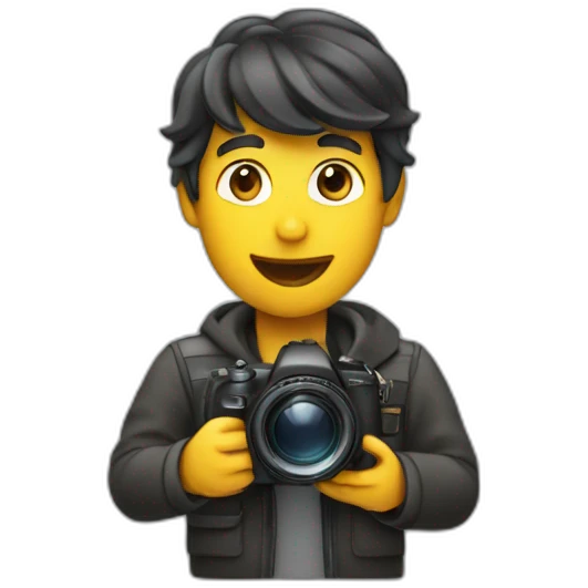 photographer with black waves emoji