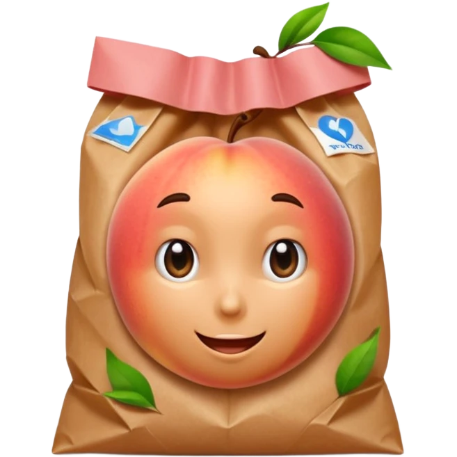 peach bum that is a bag emoji
