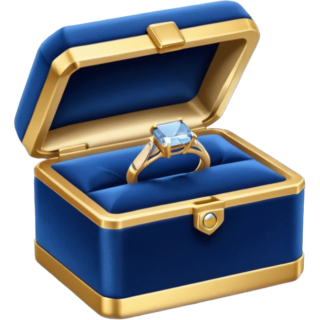 dark blue box with an engagement ring emoji