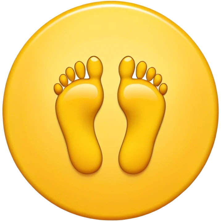 Yellow circle with a hole in the middle and two feet above the circle on both sides  emoji