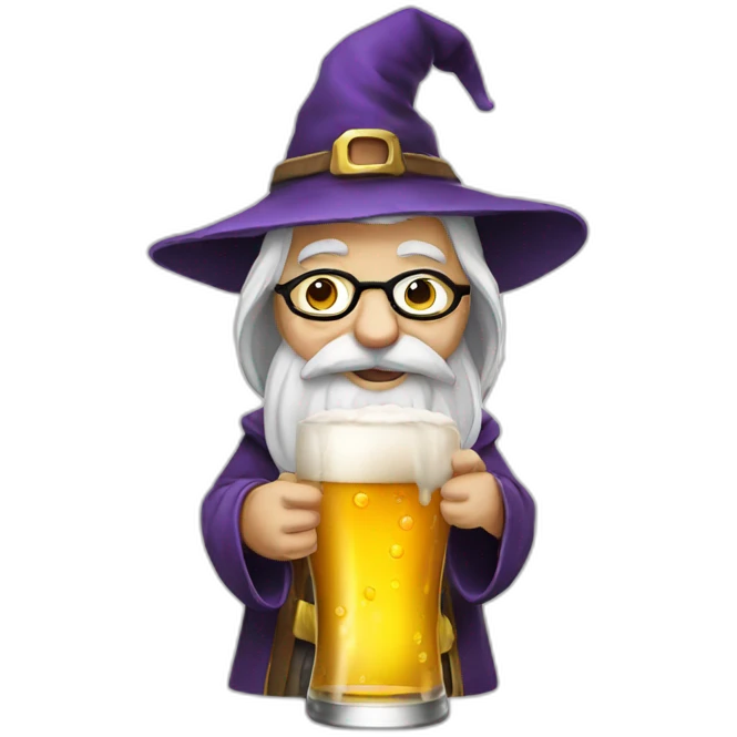 wizard drinking beer emoji
