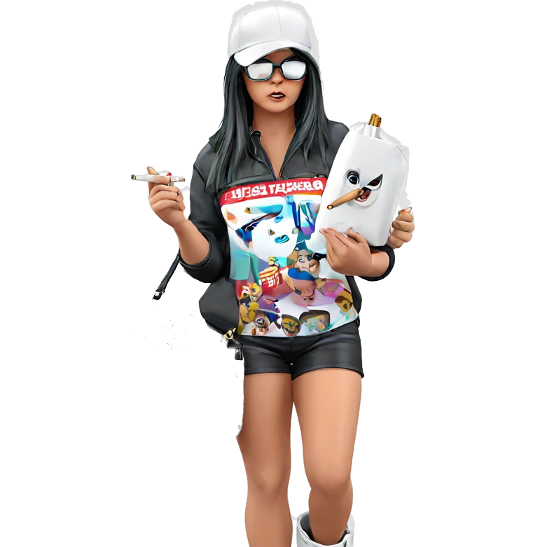 cool girl with cigarette emoji