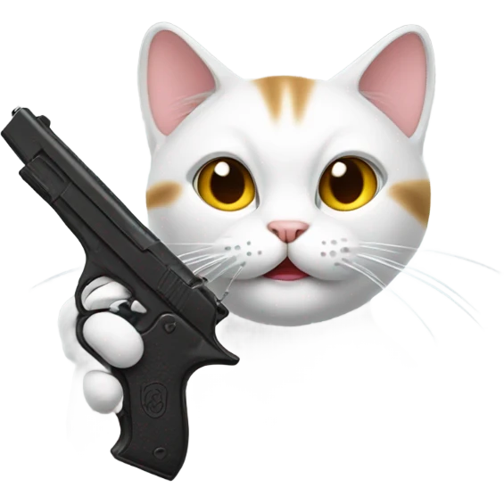 cat with a gun  emoji