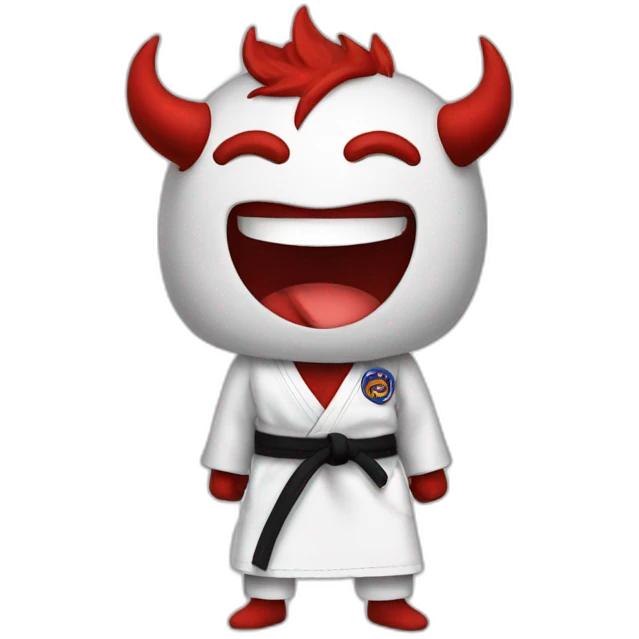 Devil wearing BJJ gi emoji