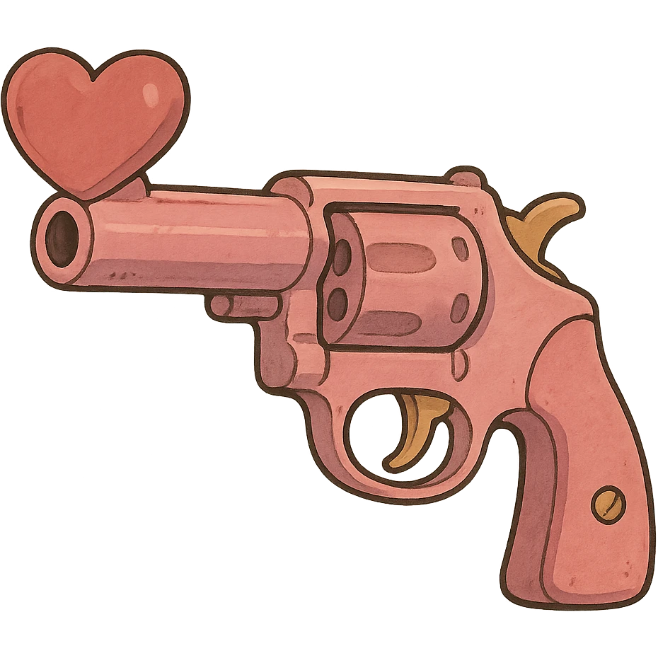 Pink heart pistol emoji