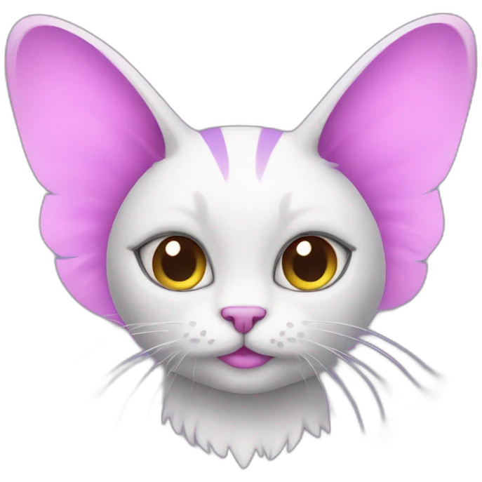 A pink cat with purple wings. emoji