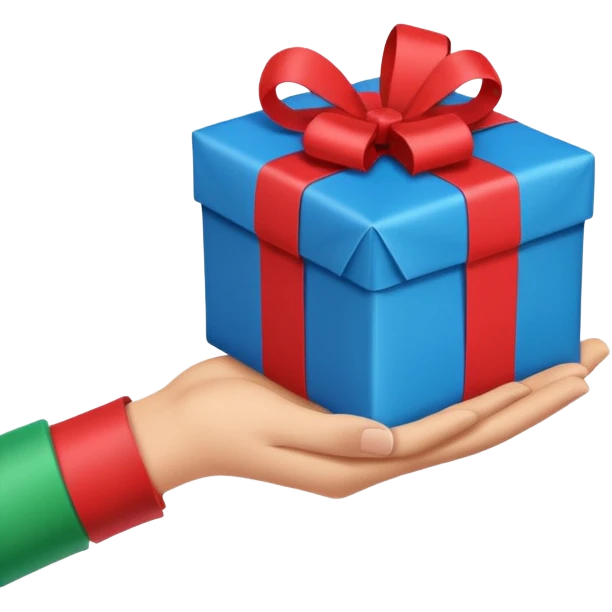 hand over present emoji