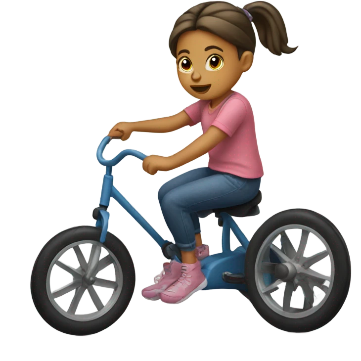 small girl on a tricycle emoji