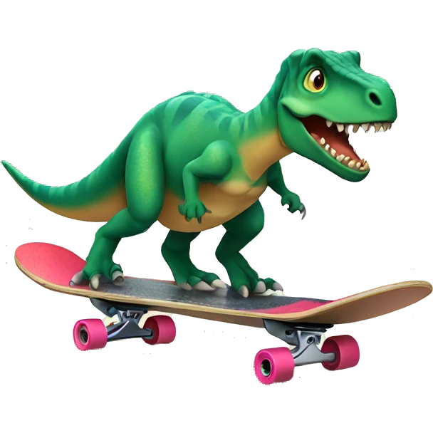 dinosaur on a skateboard emoji