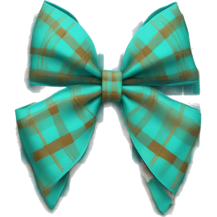 Turquoise plaid western bow emoji