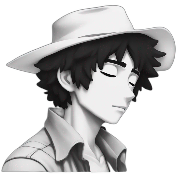 One Cowboy bebop white skin black hair want sleep emoji