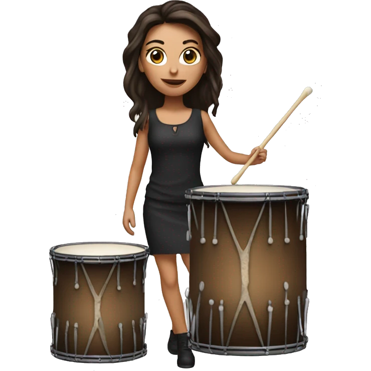 Brunette with drum  emoji