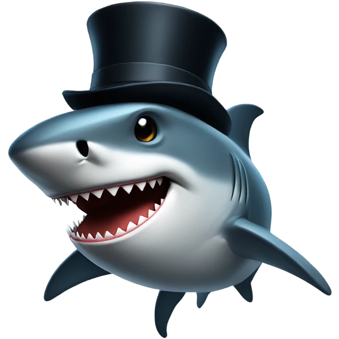 Shark with tophat emoji