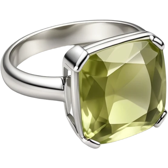 A ring with a pale olive square stone emoji