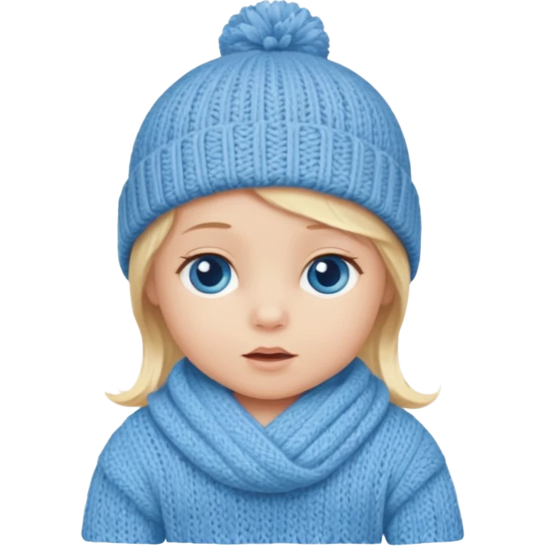blond blue eye newborn with hat emoji