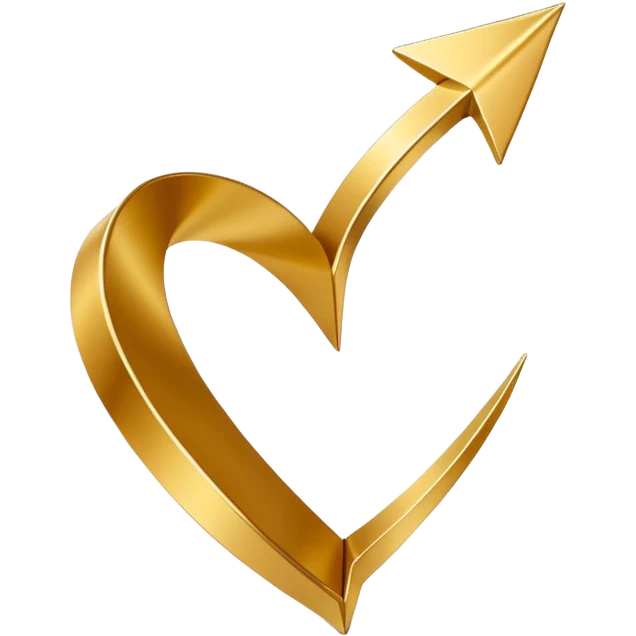 3D golden spiral arrow pointing upward, dynamic twist ribbon style, elegant metallic gold, smooth gradient lighting, realistic shadows, clean modern vector look, professional infographic design emoji
