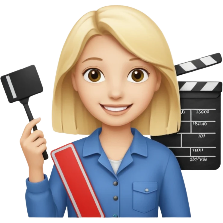 Blonde girl with clapboard emoji