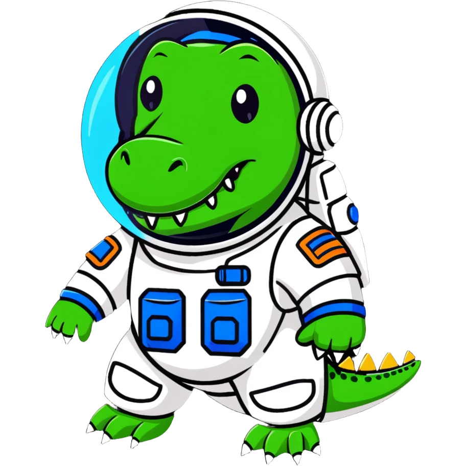cute crocodile cosmonaut emoji