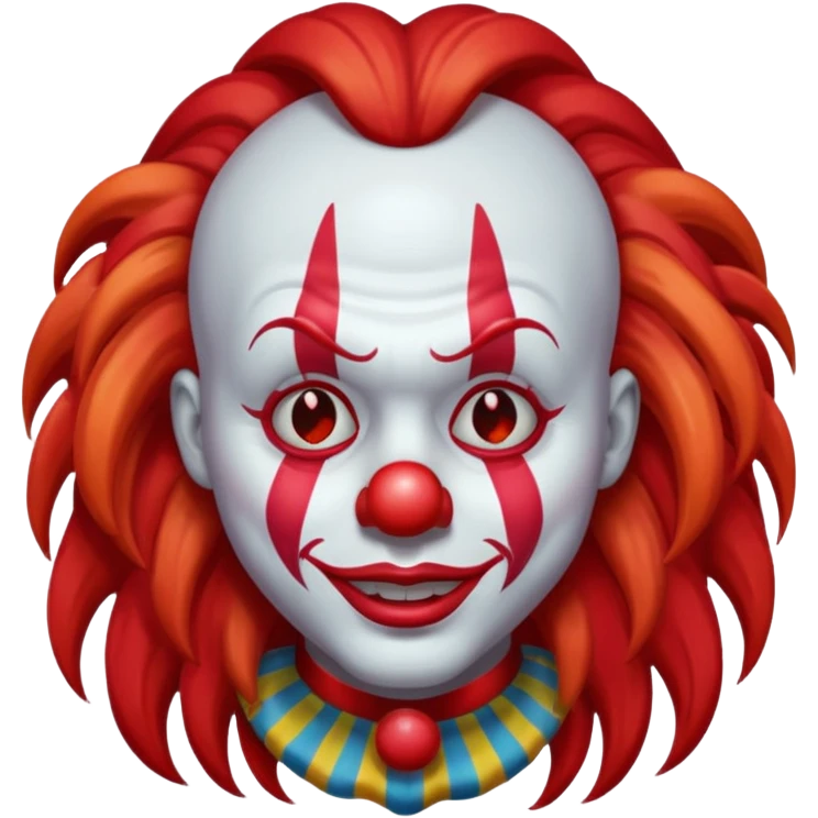 apple clown emoji with long hair emoji