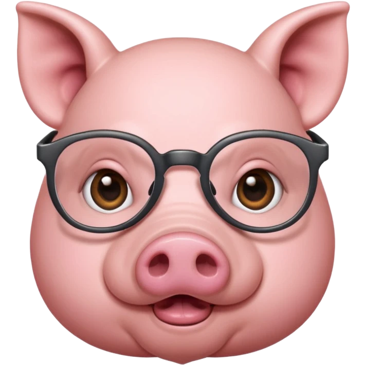 Pig wearing specs emoji