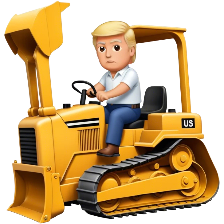 Donald trump riding bulldozer emoji