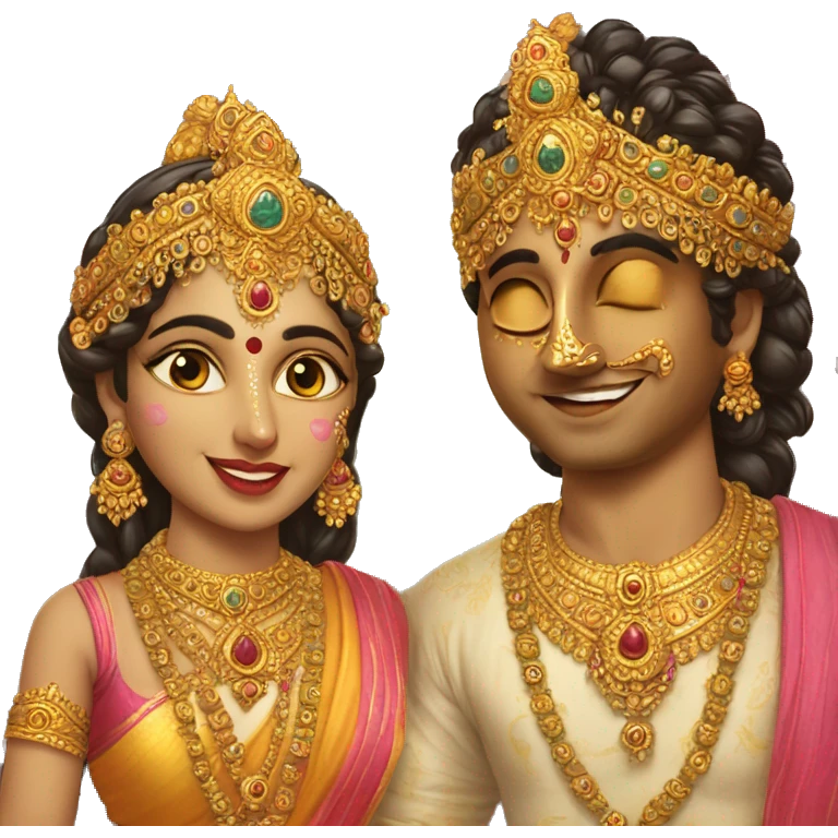 Radha & Krsna  um carro emoji