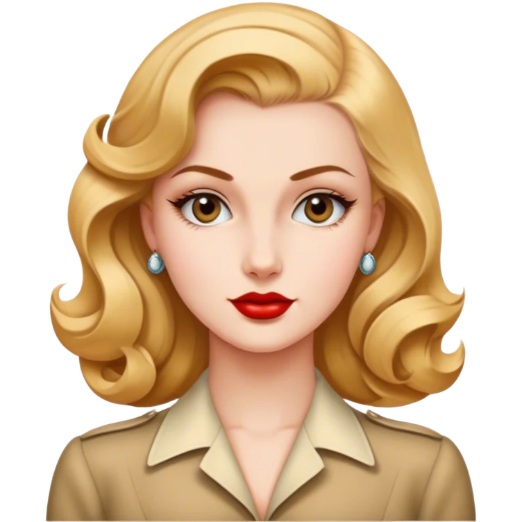 Beautiful woman in 1940’s woman fashion look emoji