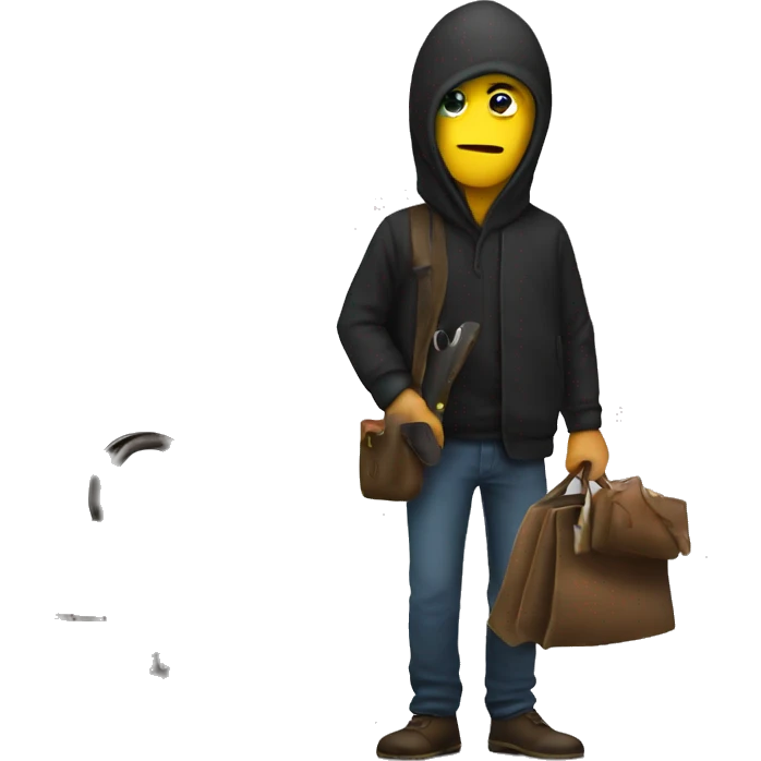 Thief with a wallet emoji