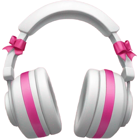 headphones with cute pink ribbon emoji
